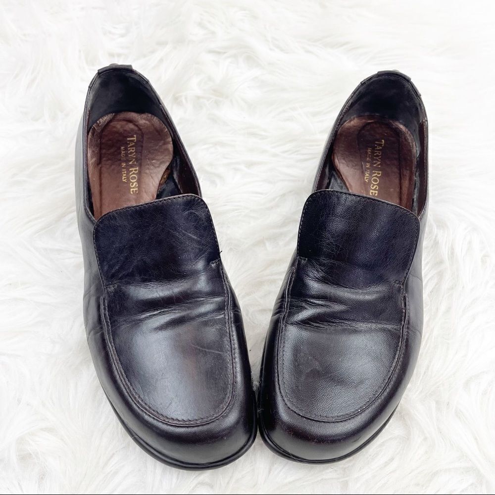 Taryn Rose Brown Slip On Leather Loafers